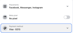 facebook ads payment method