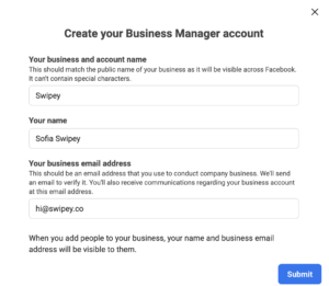 how to create business manager account